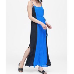 NWT Banana Republic Color-Blocked Pleated Maxi Dress size 4